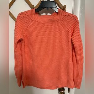 SO Solid Coral Pullover Knit Sweater Long Sleeve
